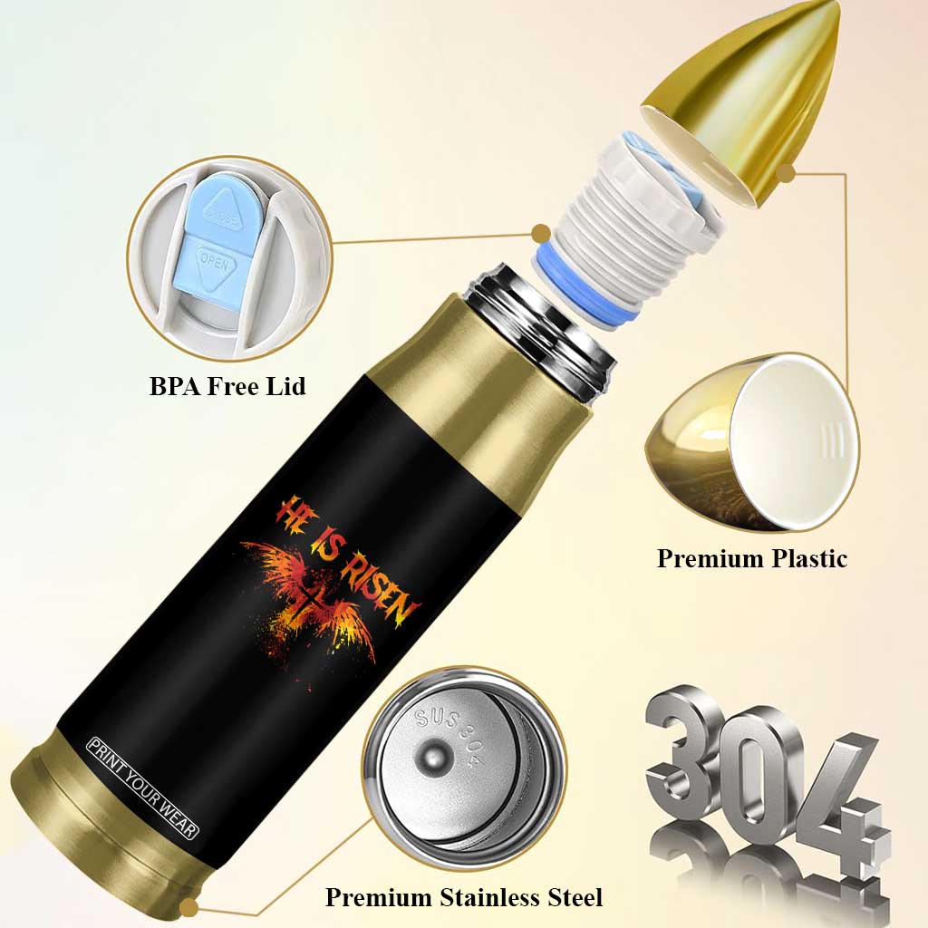 He Is Risen Bullet Tumbler Phoenix Christian Jesus Resurrection Cross TS10 Print Your Wear