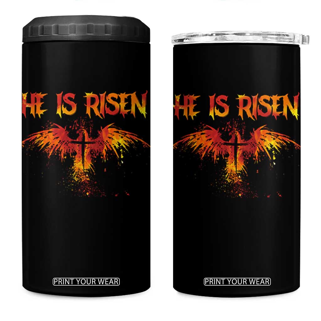 He Is Risen 4 in 1 Can Cooler Tumbler Phoenix Christian Jesus Resurrection Cross TS10 One Size: 16 oz Black Print Your Wear