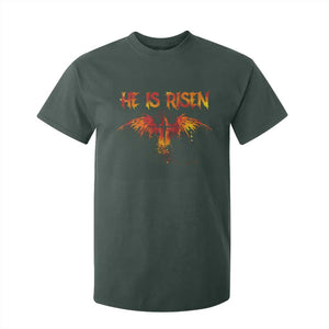 He Is Risen T Shirt For Kid Phoenix Christian Jesus Resurrection Cross TS10 Dark Forest Green Print Your Wear