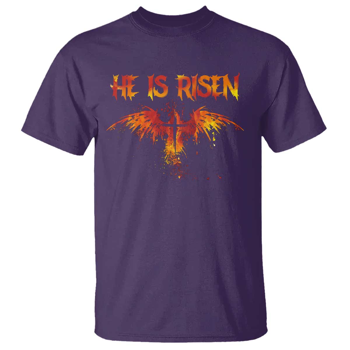 He Is Risen T Shirt Phoenix Christian Jesus Resurrection Cross TS10 Purple Print Your Wear