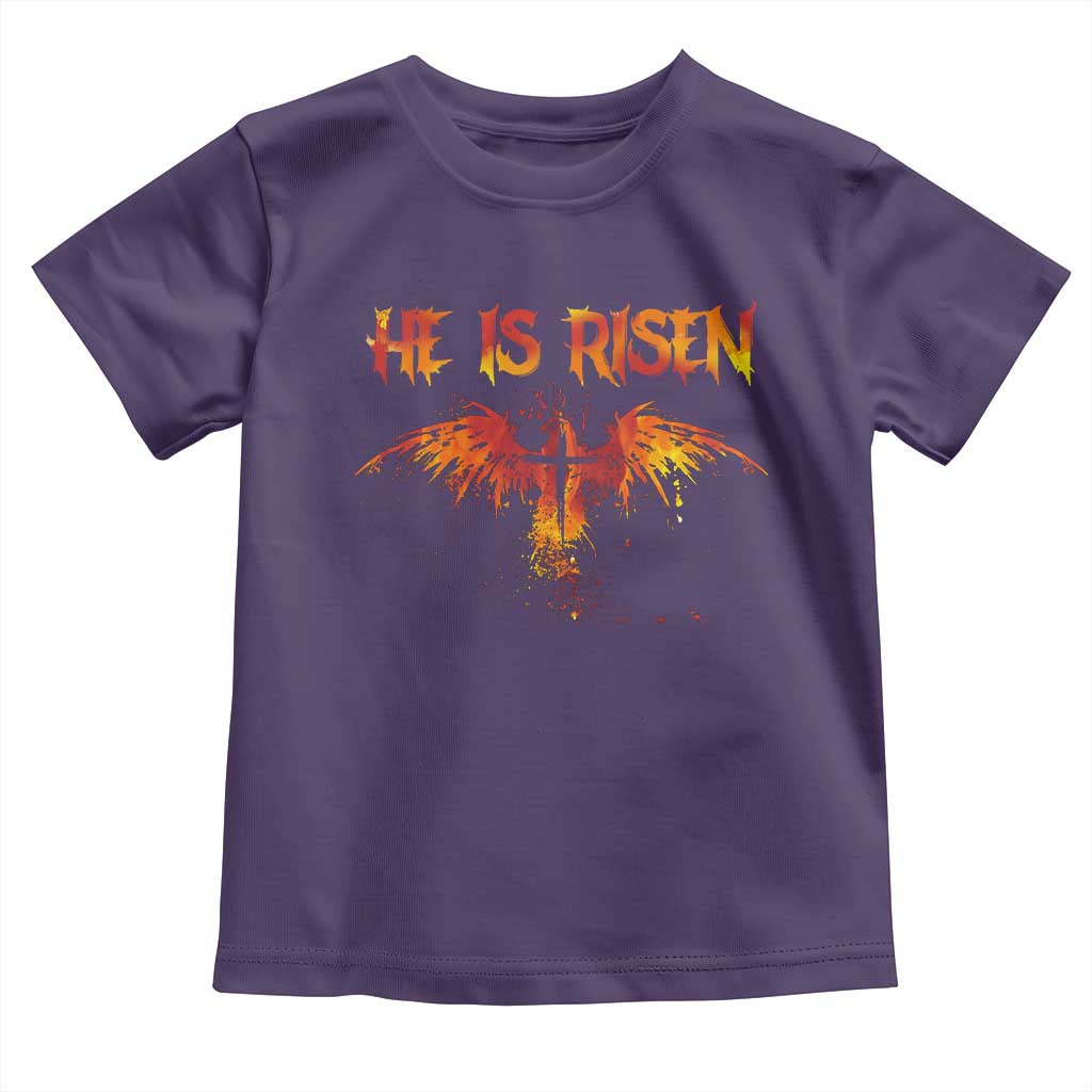 He Is Risen Toddler T Shirt Phoenix Christian Jesus Resurrection Cross TS10 Purple Print Your Wear