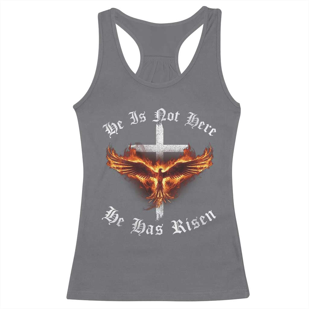 Easter Jesus Has Risen Racerback Tank Top Christian Religious Phoenix Resurrection Cross TS10 Charcoal Print Your Wear