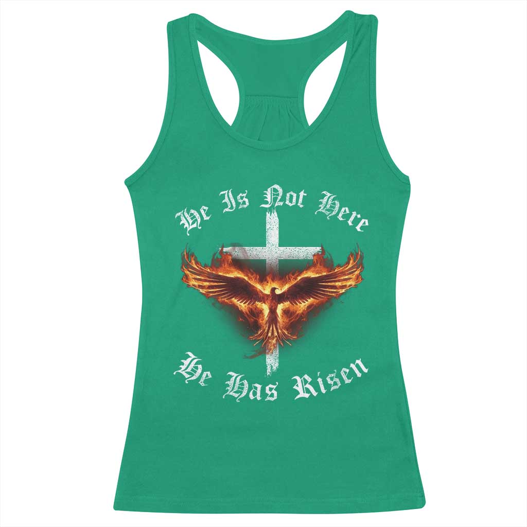 Easter Jesus Has Risen Racerback Tank Top Christian Religious Phoenix Resurrection Cross TS10 Irish Green Print Your Wear