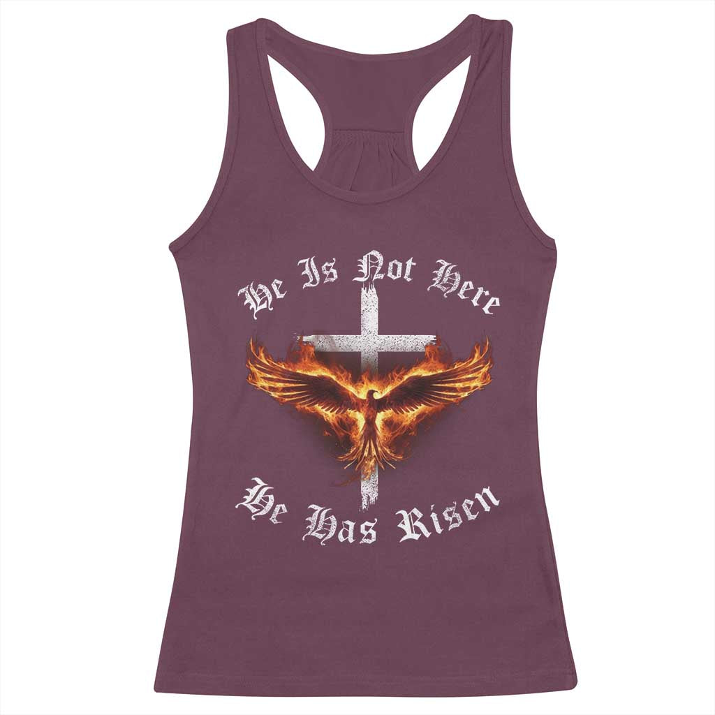 Easter Jesus Has Risen Racerback Tank Top Christian Religious Phoenix Resurrection Cross TS10 Maroon Print Your Wear