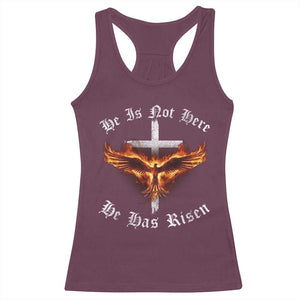 Easter Jesus Has Risen Racerback Tank Top Christian Religious Phoenix Resurrection Cross TS10 Maroon Print Your Wear