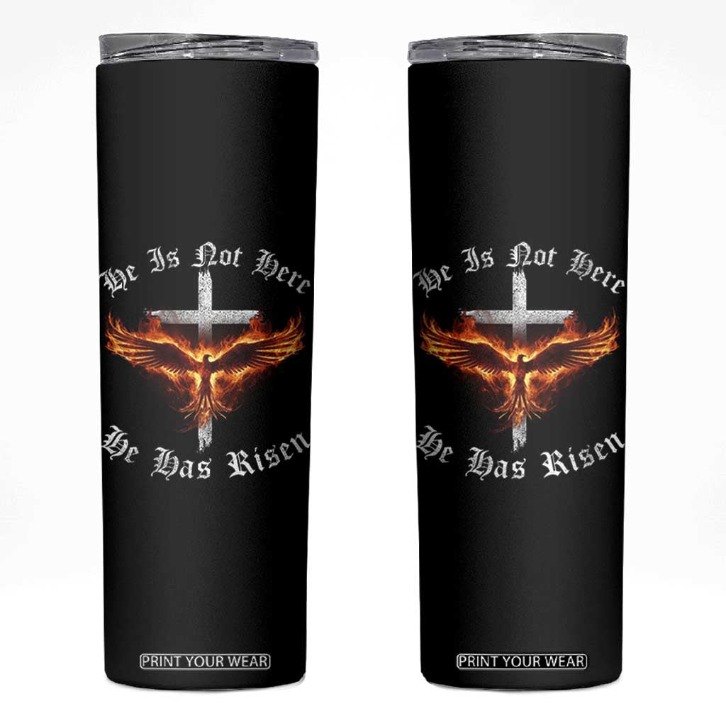 Easter Jesus Has Risen Skinny Tumbler Christian Religious Phoenix Resurrection Cross TS10 Black Print Your Wear