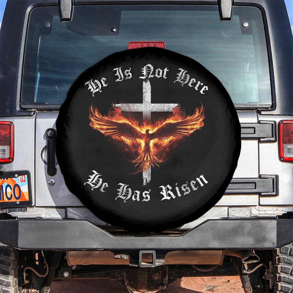 Easter Jesus Has Risen Spare Tire Cover Christian Religious Phoenix Resurrection Cross TS10 No hole Black Print Your Wear
