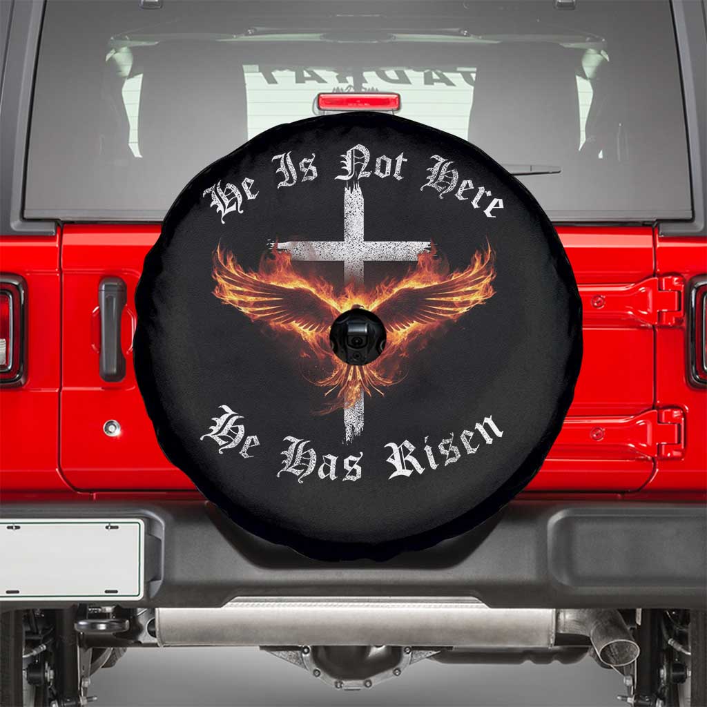 Easter Jesus Has Risen Spare Tire Cover Christian Religious Phoenix Resurrection Cross TS10 Black Print Your Wear