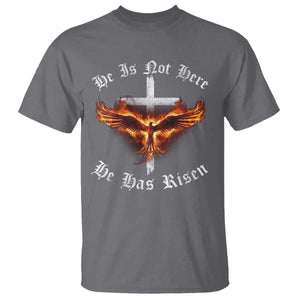 Easter Jesus Has Risen T Shirt Christian Religious Phoenix Resurrection Cross TS10 Charcoal Print Your Wear
