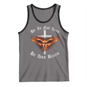 Easter Jesus Has Risen Tank Top Christian Religious Phoenix Resurrection Cross TS10 Deep Heather Black Print Your Wear