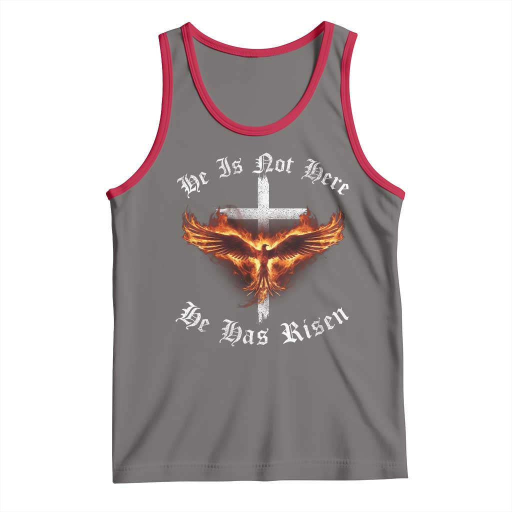 Easter Jesus Has Risen Tank Top Christian Religious Phoenix Resurrection Cross TS10 Deep Heather Red Print Your Wear
