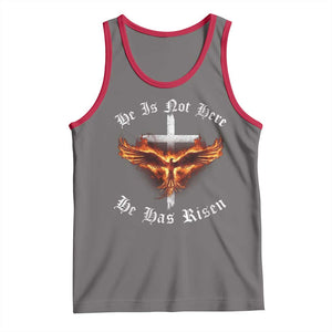 Easter Jesus Has Risen Tank Top Christian Religious Phoenix Resurrection Cross TS10 Deep Heather Red Print Your Wear