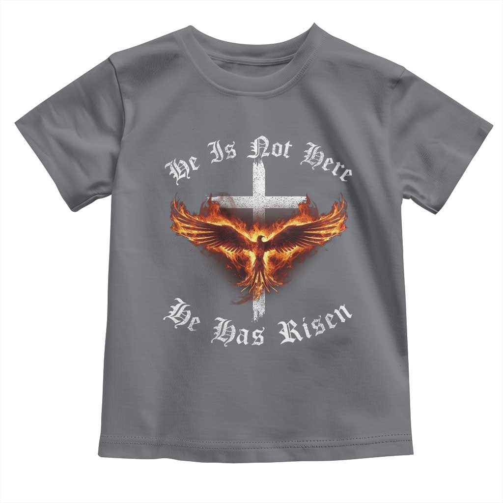 Easter Jesus Has Risen Toddler T Shirt Christian Religious Phoenix Resurrection Cross TS10 Charcoal Print Your Wear