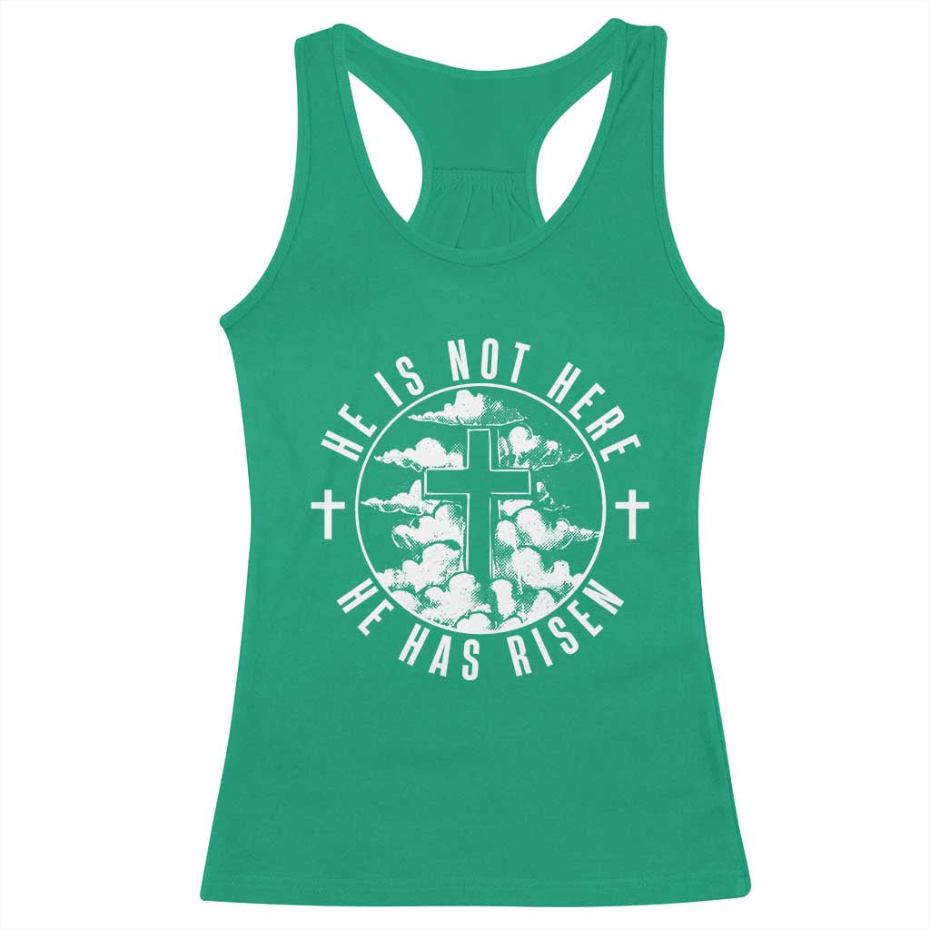 Easter Jesus Has Risen Racerback Tank Top Christian Bible Verse Graphic Cross 90s Style TS10 Irish Green Print Your Wear