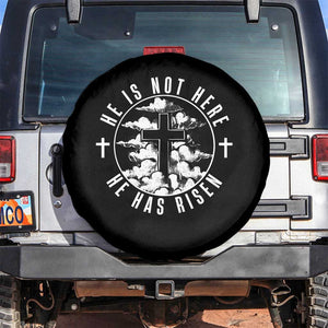 Easter Jesus Has Risen Spare Tire Cover Christian Bible Verse Graphic Cross 90s Style TS10 No hole Black Print Your Wear