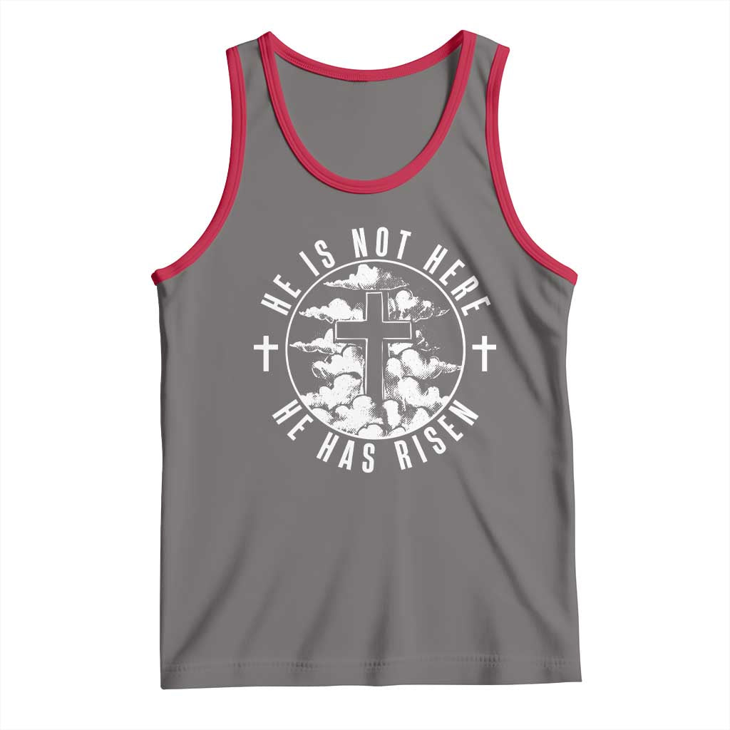 Easter Jesus Has Risen Tank Top Christian Bible Verse Graphic Cross 90s Style TS10 Deep Heather Red Print Your Wear