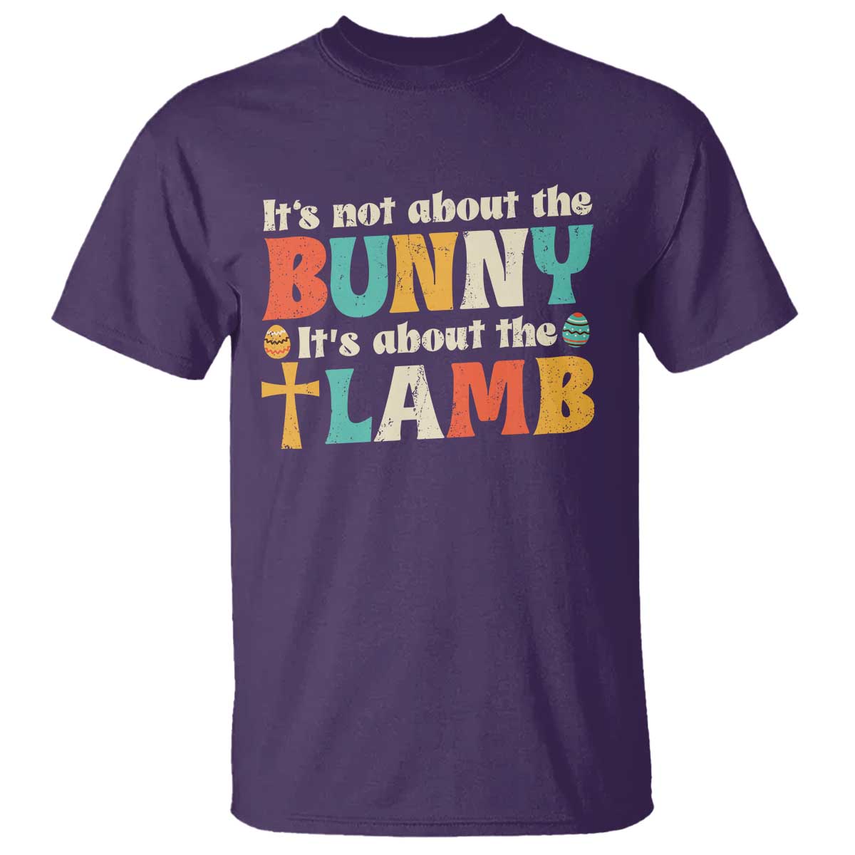 Religious Easter T Shirt Retro Its Not About The Bunny Its About The Lamb TS10 Purple Print Your Wear