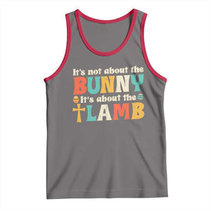 Religious Easter Tank Top Retro Its Not About The Bunny Its About The Lamb TS10 Deep Heather Red Print Your Wear