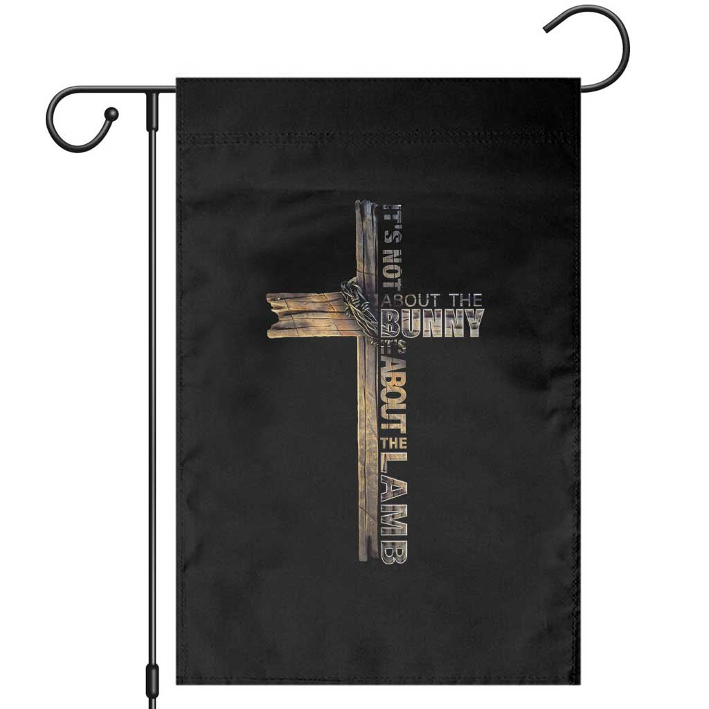 Easter Christian Garden Flag Vintage Cross Farmhouse Religious Not About Bunny About the Lamb TS10 Black Print Your Wear