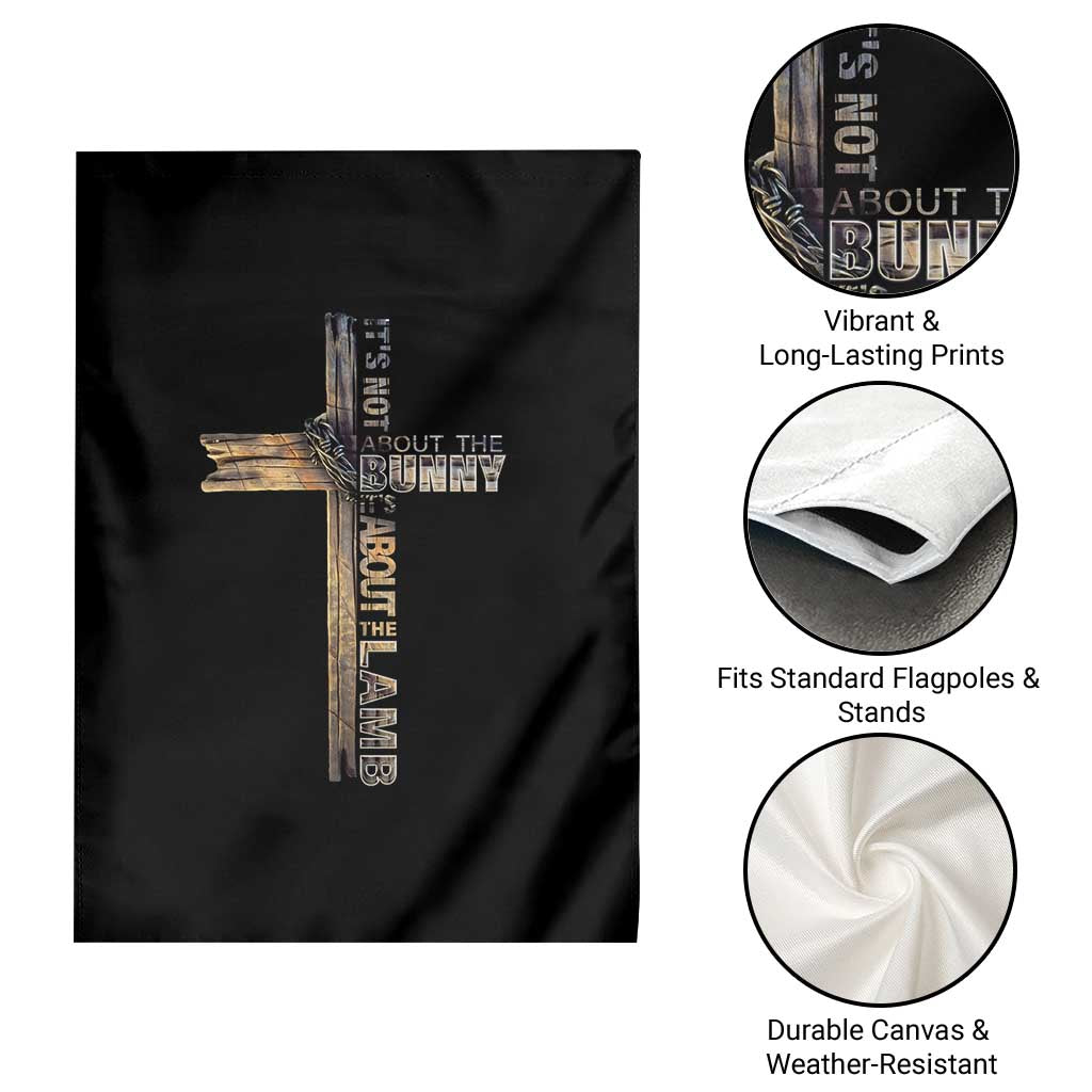 Easter Christian Garden Flag Vintage Cross Farmhouse Religious Not About Bunny About the Lamb TS10 Print Your Wear