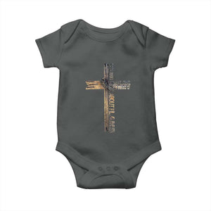 Easter Christian Baby Onesie Vintage Cross Farmhouse Religious Not About Bunny About the Lamb TS10 Dark Heather Print Your Wear