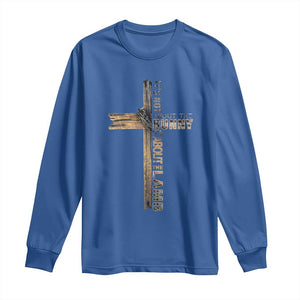 Easter Christian Long Sleeve Shirt Vintage Cross Farmhouse Religious Not About Bunny About the Lamb TS10 Royal Blue Print Your Wear