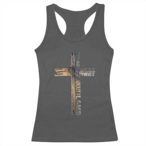 Easter Christian Racerback Tank Top Vintage Cross Farmhouse Religious Not About Bunny About the Lamb TS10 Dark Heather Print Your Wear