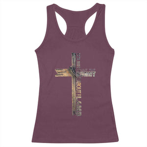 Easter Christian Racerback Tank Top Vintage Cross Farmhouse Religious Not About Bunny About the Lamb TS10 Maroon Print Your Wear
