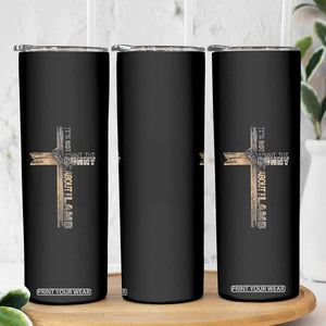 Easter Christian Skinny Tumbler Vintage Cross Farmhouse Religious Not About Bunny About the Lamb TS10 Print Your Wear