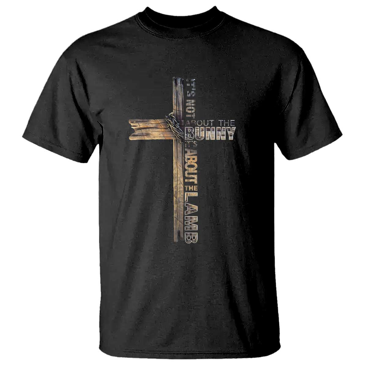 Easter Christian T Shirt Vintage Cross Farmhouse Religious Not About Bunny About the Lamb TS10 Black Print Your Wear