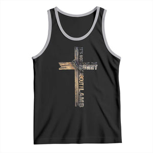 Easter Christian Tank Top Vintage Cross Farmhouse Religious Not About Bunny About the Lamb TS10 Black Athletic Heather Print Your Wear