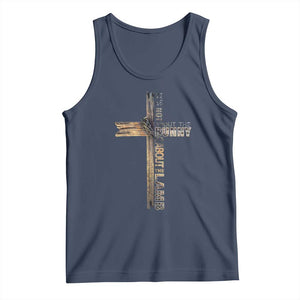 Easter Christian Tank Top Vintage Cross Farmhouse Religious Not About Bunny About the Lamb TS10 Navy Print Your Wear