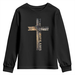 Easter Christian Youth Sweatshirt Vintage Cross Farmhouse Religious Not About Bunny About the Lamb TS10 Black Print Your Wear