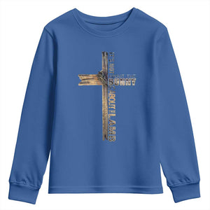 Easter Christian Youth Sweatshirt Vintage Cross Farmhouse Religious Not About Bunny About the Lamb TS10 Royal Blue Print Your Wear