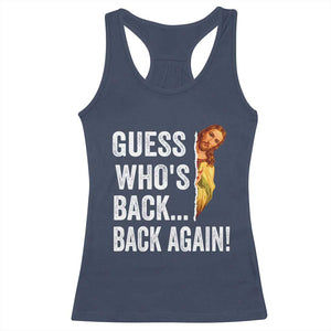 Funny Jesus Meme Quote Racerback Tank Top Easter Guess Whos Back Funny Religious TS10 Navy Print Your Wear