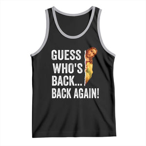 Funny Jesus Meme Quote Tank Top Easter Guess Whos Back Funny Religious TS10 Black Athletic Heather Print Your Wear