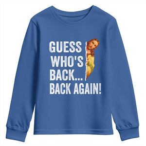 Funny Jesus Meme Quote Youth Sweatshirt Easter Guess Whos Back Funny Religious TS10 Royal Blue Print Your Wear