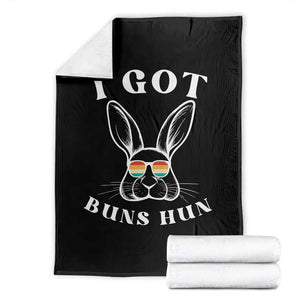 Rabbit Easter Bunny Sunglasses Throw Blanket Retro Vintage I Got Buns Hun Funny Jokes TS10 Black Print Your Wear