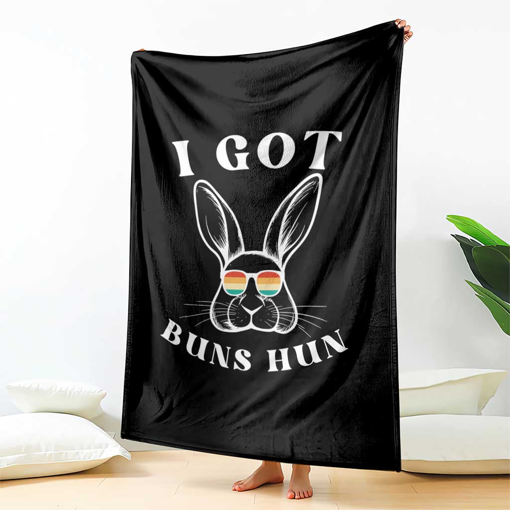 Rabbit Easter Bunny Sunglasses Throw Blanket Retro Vintage I Got Buns Hun Funny Jokes TS10 Print Your Wear