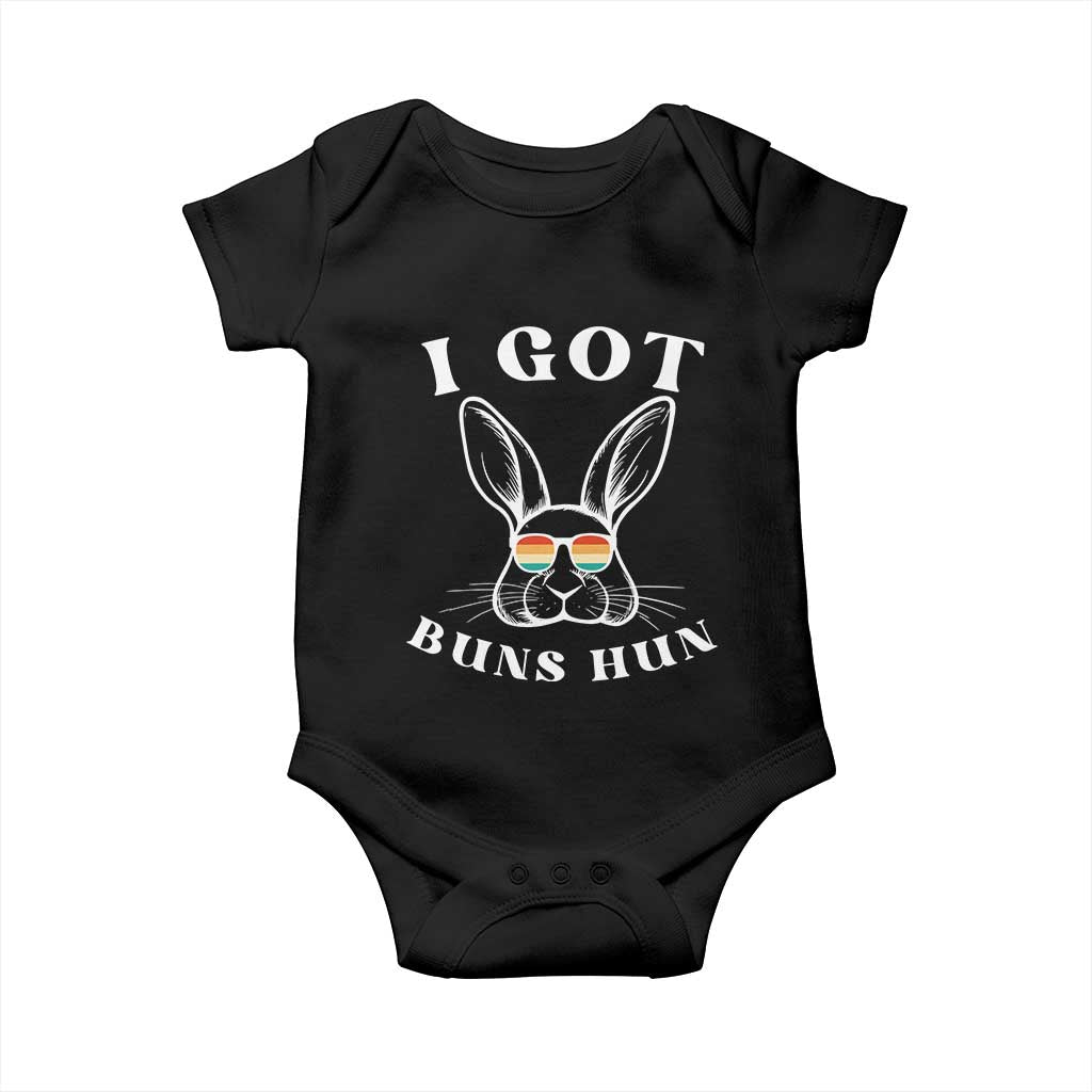Rabbit Easter Bunny Sunglasses Baby Onesie Retro Vintage I Got Buns Hun Funny Jokes TS10 Black Print Your Wear