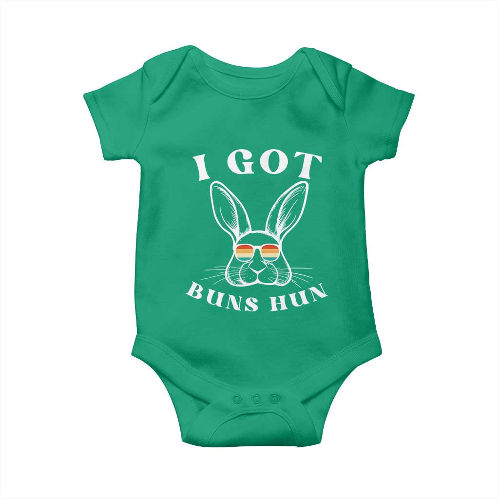 Rabbit Easter Bunny Sunglasses Baby Onesie Retro Vintage I Got Buns Hun Funny Jokes TS10 Irish Green Print Your Wear