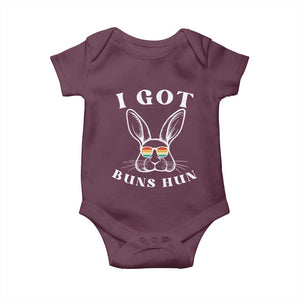 Rabbit Easter Bunny Sunglasses Baby Onesie Retro Vintage I Got Buns Hun Funny Jokes TS10 Maroon Print Your Wear