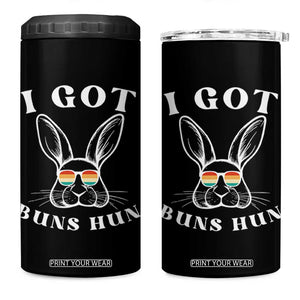 Rabbit Easter Bunny Sunglasses 4 in 1 Can Cooler Tumbler Retro Vintage I Got Buns Hun Funny Jokes TS10 One Size: 16 oz Black Print Your Wear