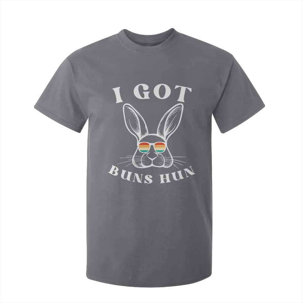 Rabbit Easter Bunny Sunglasses T Shirt For Kid Retro Vintage I Got Buns Hun Funny Jokes TS10 Charcoal Print Your Wear