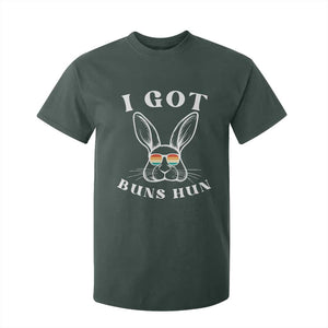 Rabbit Easter Bunny Sunglasses T Shirt For Kid Retro Vintage I Got Buns Hun Funny Jokes TS10 Dark Forest Green Print Your Wear