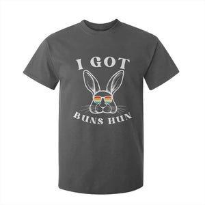 Rabbit Easter Bunny Sunglasses T Shirt For Kid Retro Vintage I Got Buns Hun Funny Jokes TS10 Dark Heather Print Your Wear