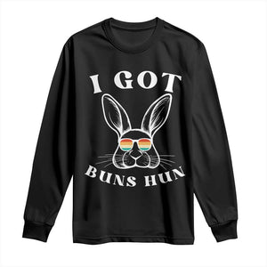 Rabbit Easter Bunny Sunglasses Long Sleeve Shirt Retro Vintage I Got Buns Hun Funny Jokes TS10 Black Print Your Wear