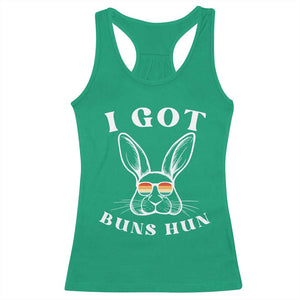 Rabbit Easter Bunny Sunglasses Racerback Tank Top Retro Vintage I Got Buns Hun Funny Jokes TS10 Irish Green Print Your Wear