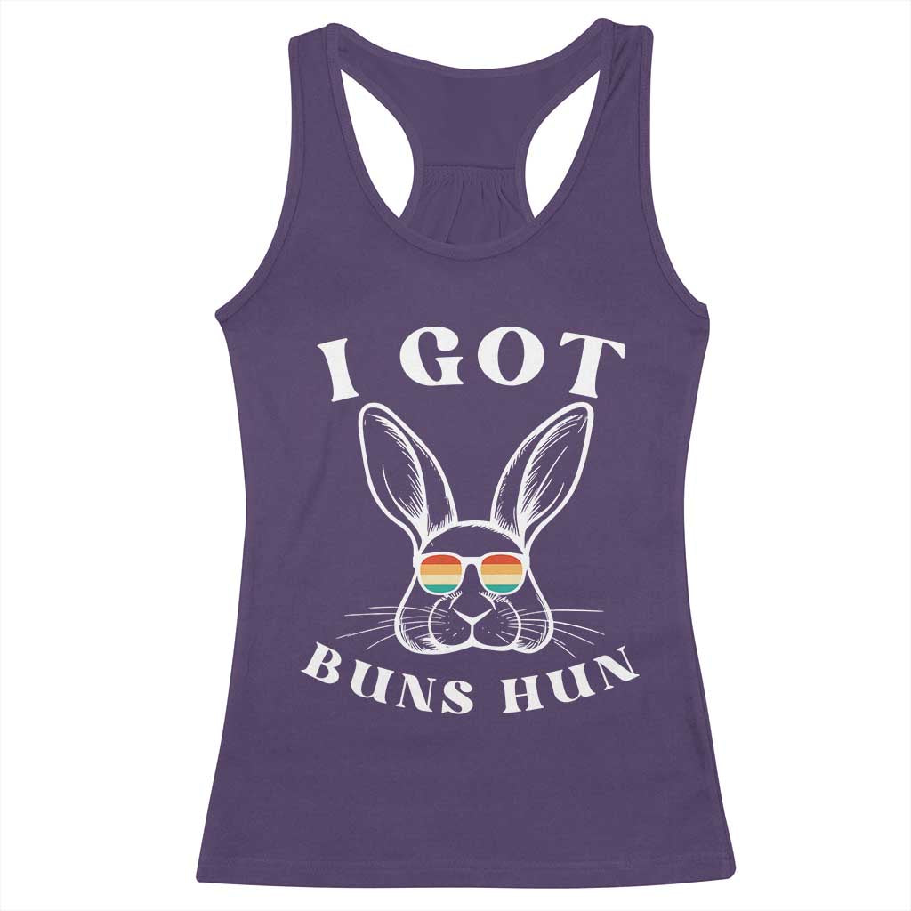 Rabbit Easter Bunny Sunglasses Racerback Tank Top Retro Vintage I Got Buns Hun Funny Jokes TS10 Purple Print Your Wear