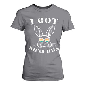 Rabbit Easter Bunny Sunglasses T Shirt For Women Retro Vintage I Got Buns Hun Funny Jokes TS10 Charcoal Print Your Wear